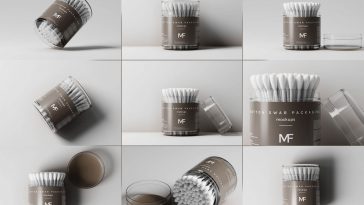 10 Free Cotton Swab Buds Packaging Mockup PSD Files
