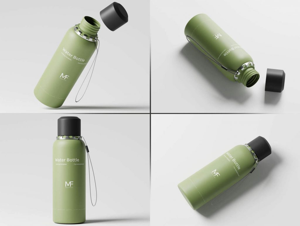 8 Free Travelling Plastic Water Bottle Mockup PSD Files
