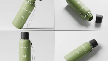 8 Free Travelling Plastic Water Bottle Mockup PSD Files