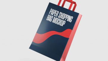 Free Floating Paper Shopping Bag Mockup PSD
