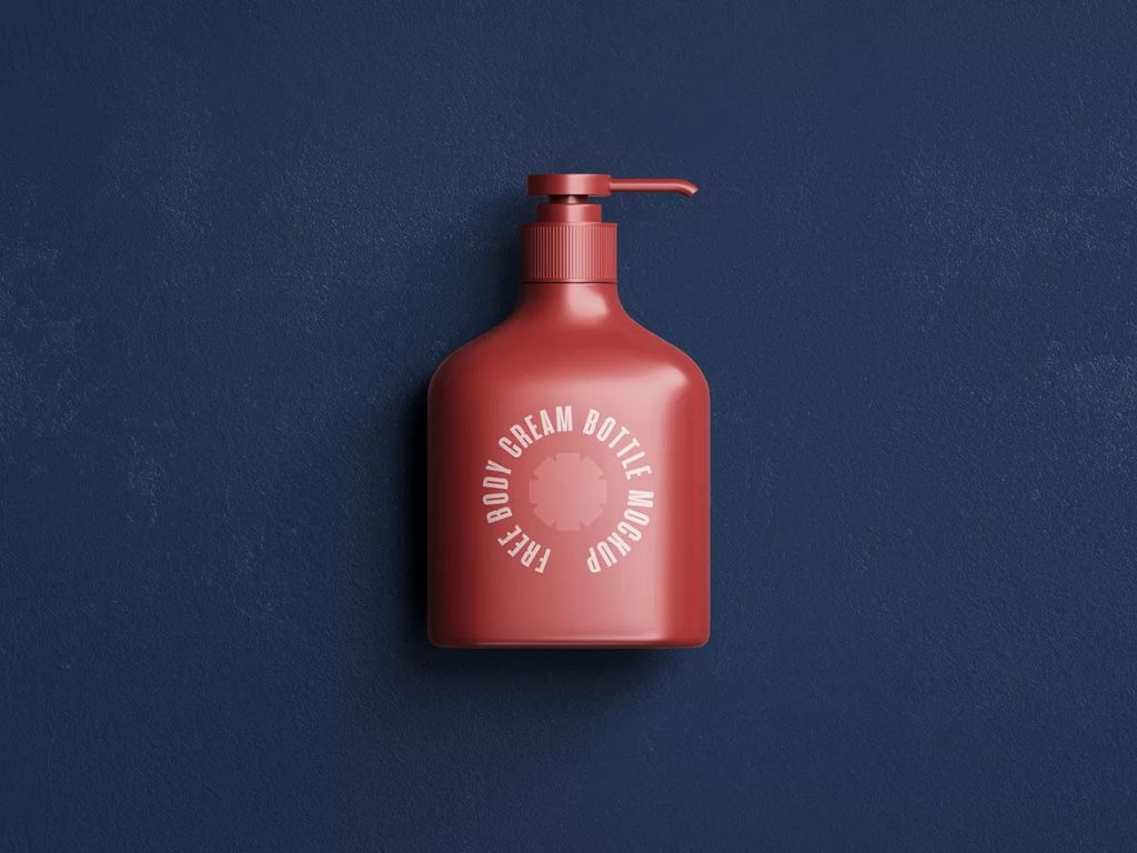 Free Sanitizer Body Lotion Spray Bottle Mockup PSD