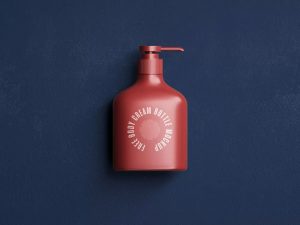 Free Sanitizer Body Lotion Spray Bottle Mockup PSD