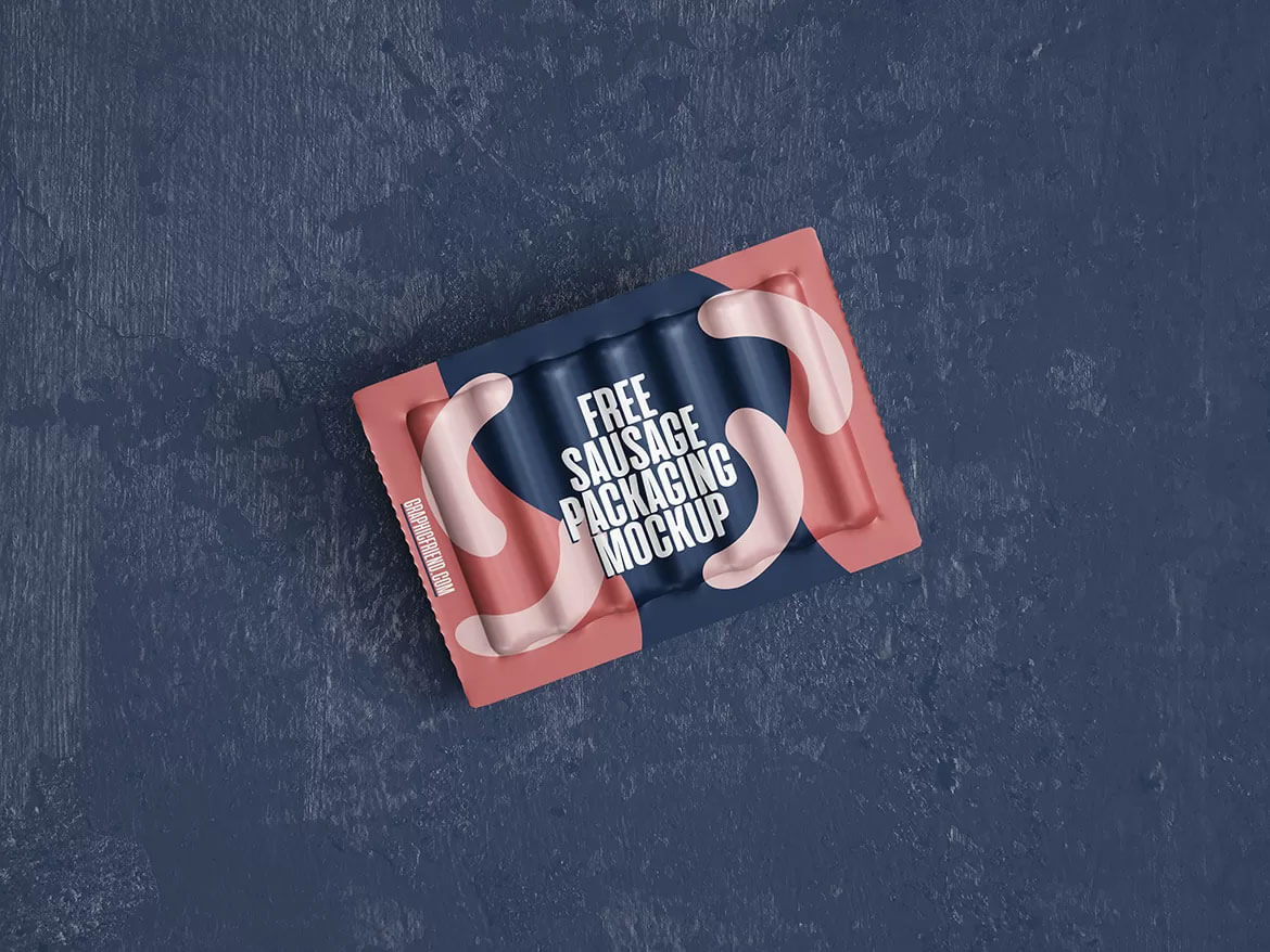 Free Sausage Box Packaging Mockup PSD