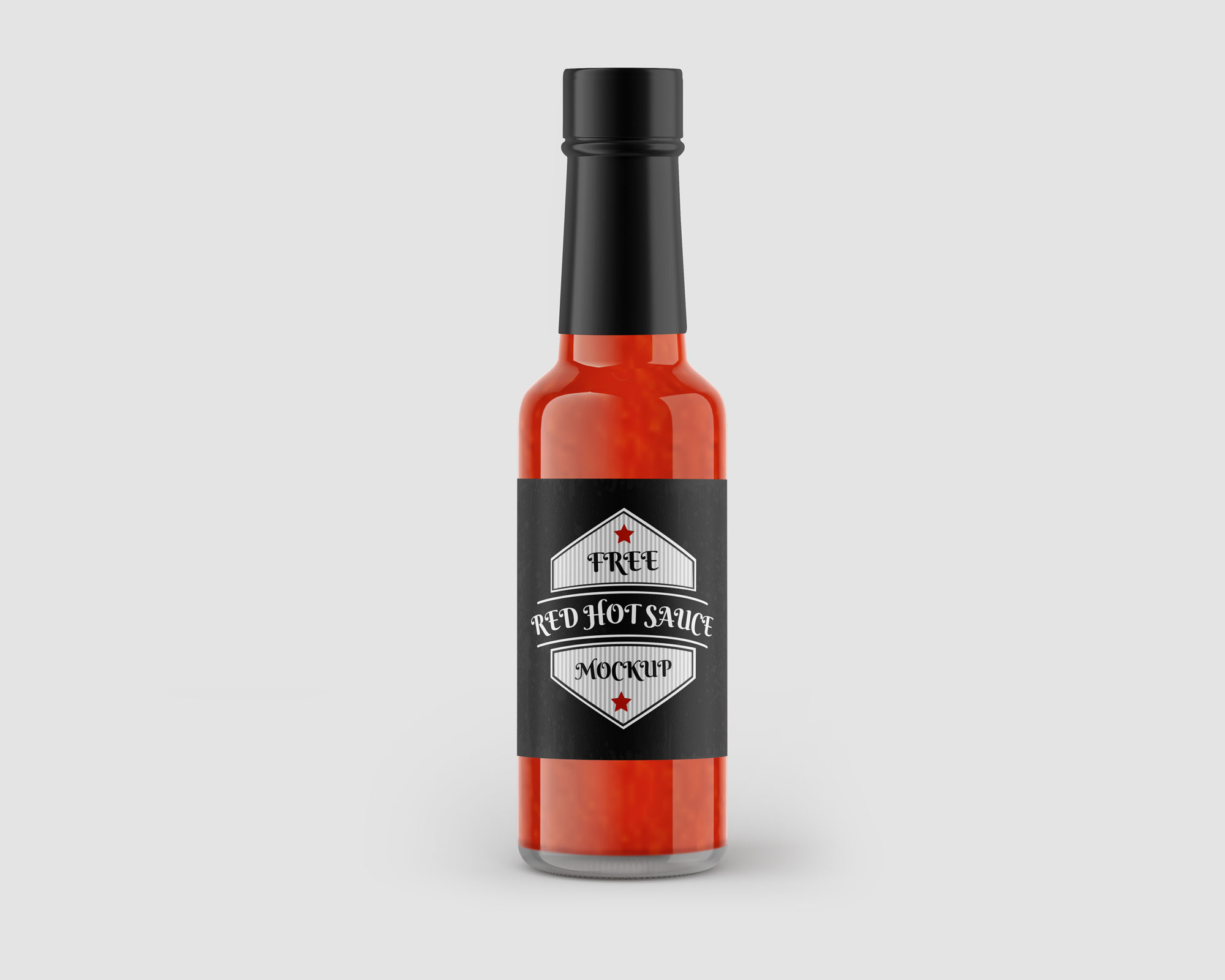 Free Red Hot Sauce Bottle Mockup1