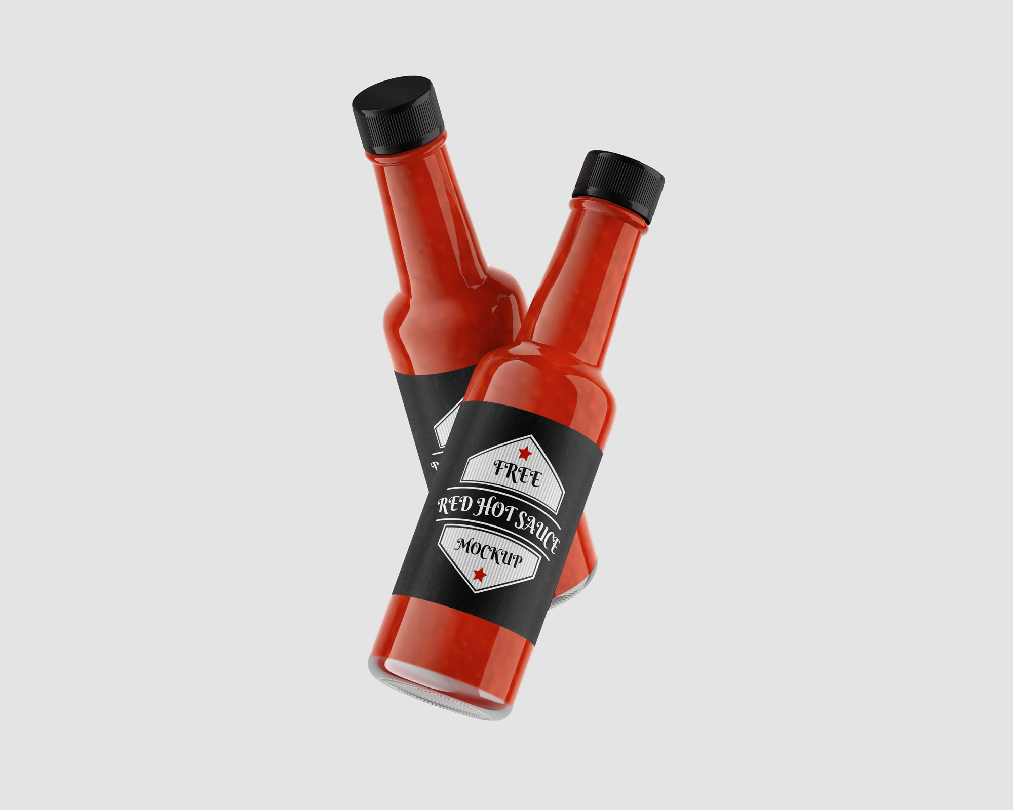 Free Red Hot Sauce Bottle Mockup3