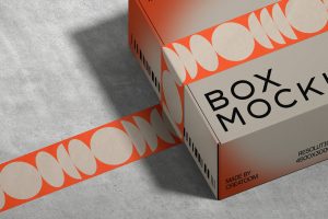 Packaging Tape Box Mockup