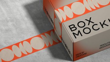 Packaging Tape Box Mockup