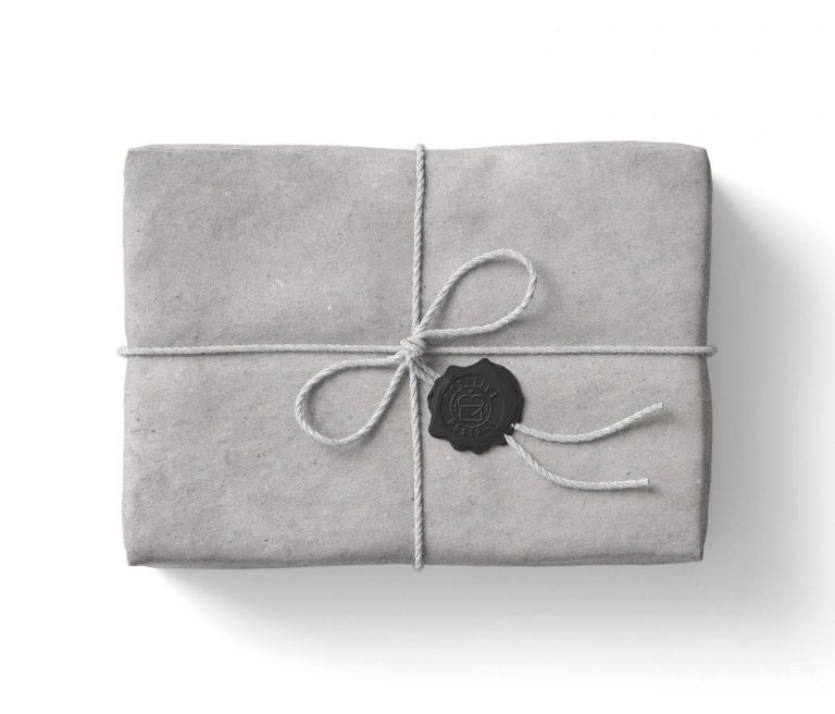 Top View of a Roped and Sealed Package Mockup