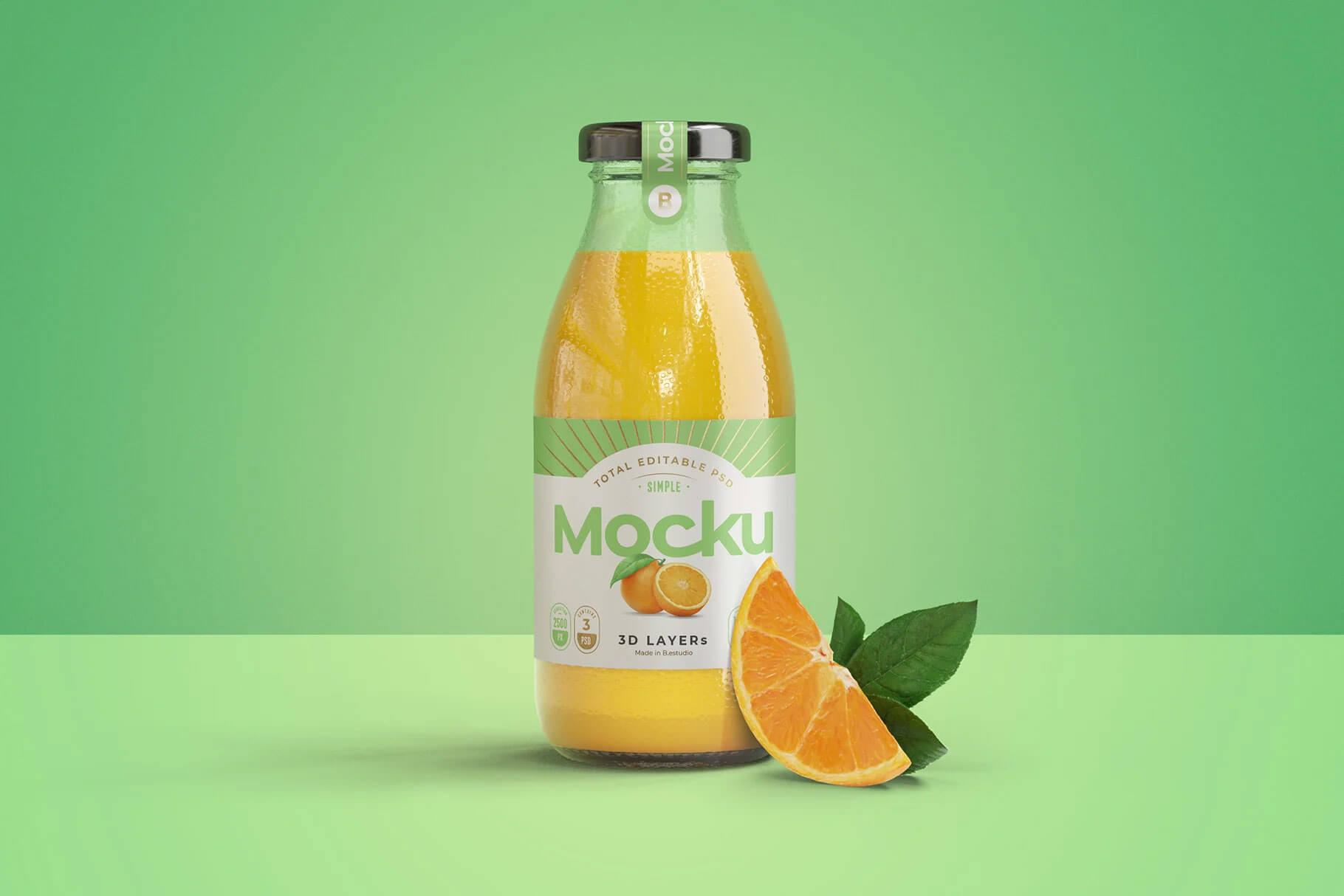 3 Free Premium Orange Juice Bottle Mockup PSD Files1