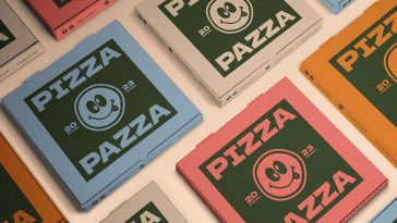 Free Square Pizza Box Mockup PSD