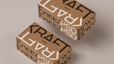 Free Stacked Mailer Corrugated Boxes Mockup PSD1