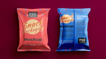 Chips Snack Plastic Bag Mockup