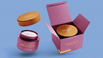 cosmetic jar box mockup