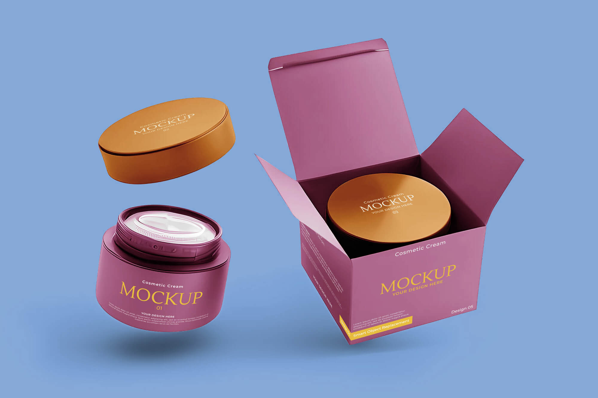 cosmetic jar box mockup