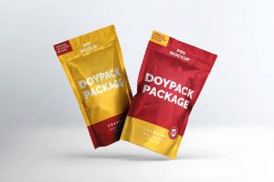 Floating Doypack Pouch Mockup