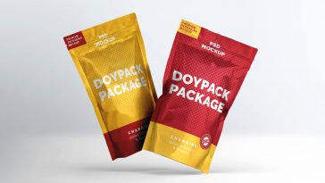 Floating Doypack Pouch Mockup