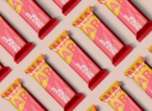glossy foil snack bars mockup