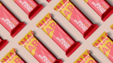 glossy foil snack bars mockup