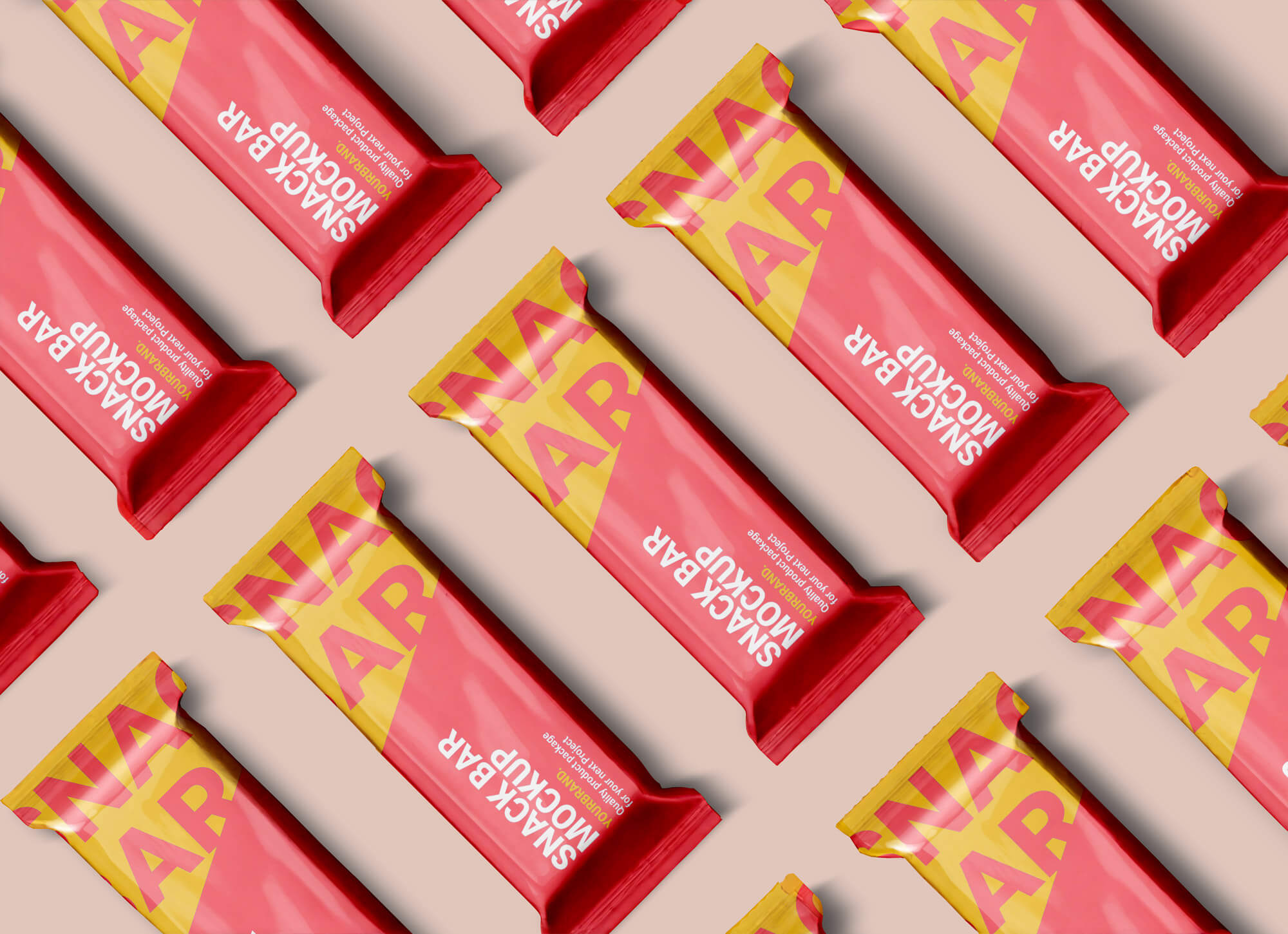 glossy foil snack bars mockup