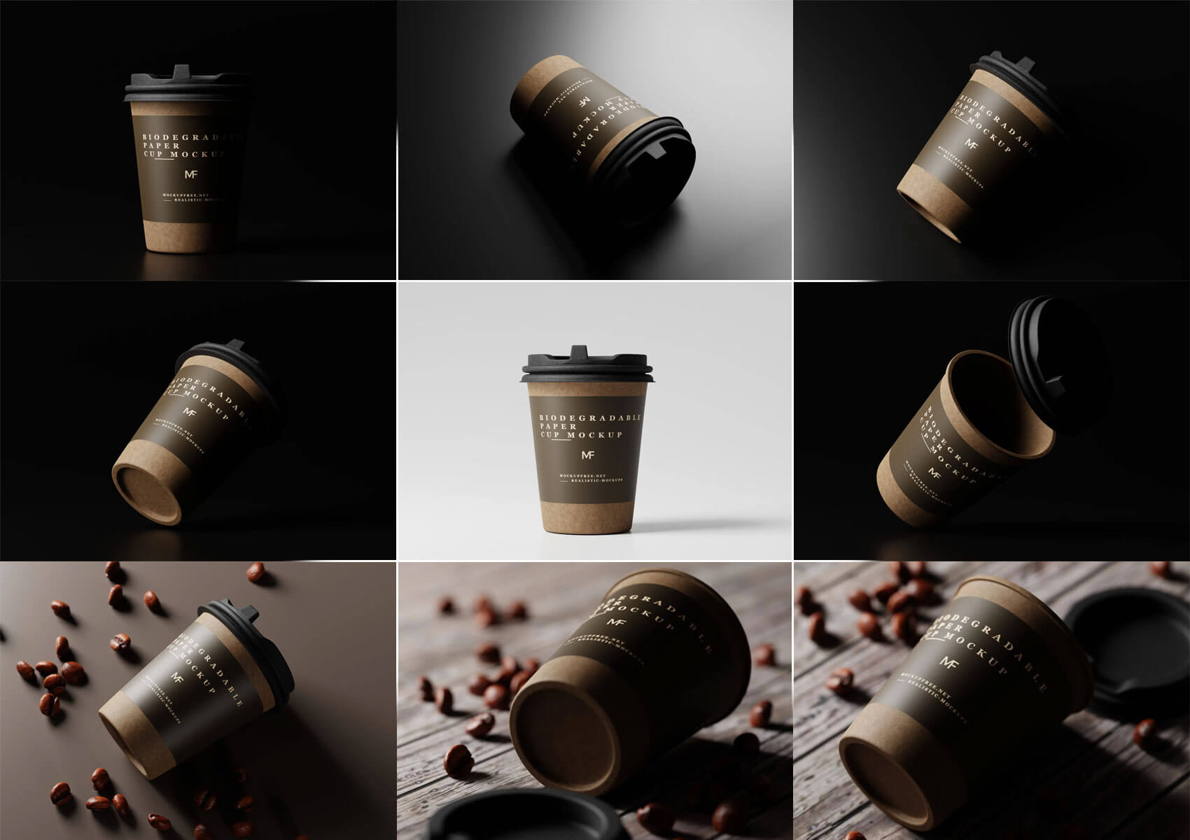 10 Free Eco Friendly Paper Coffee Cup Mockup PSD Files