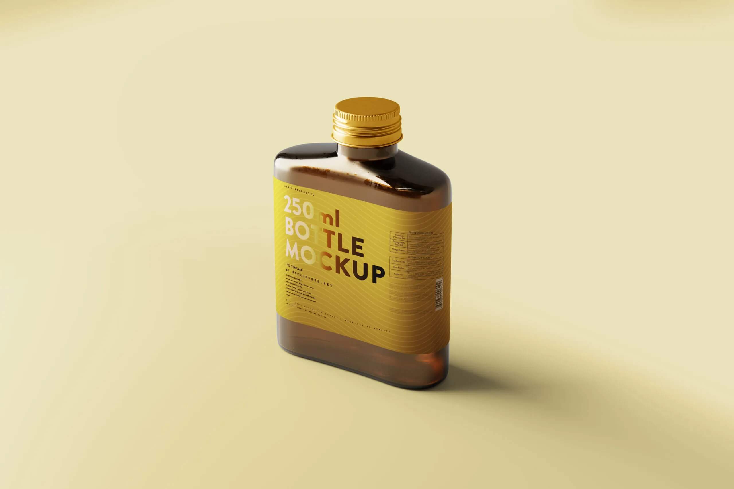 5 Flat Liquor Bottle Mockups with Screw Cap in Varied Sights3