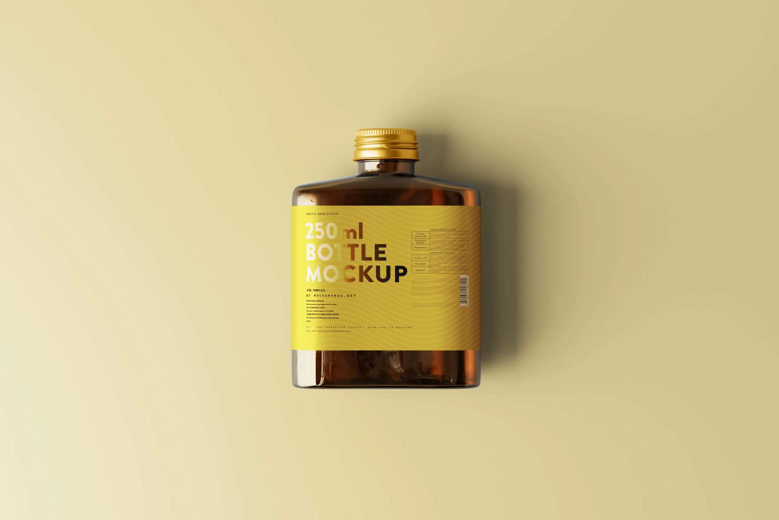 5 Flat Liquor Bottle Mockups with Screw Cap in Varied Sights5