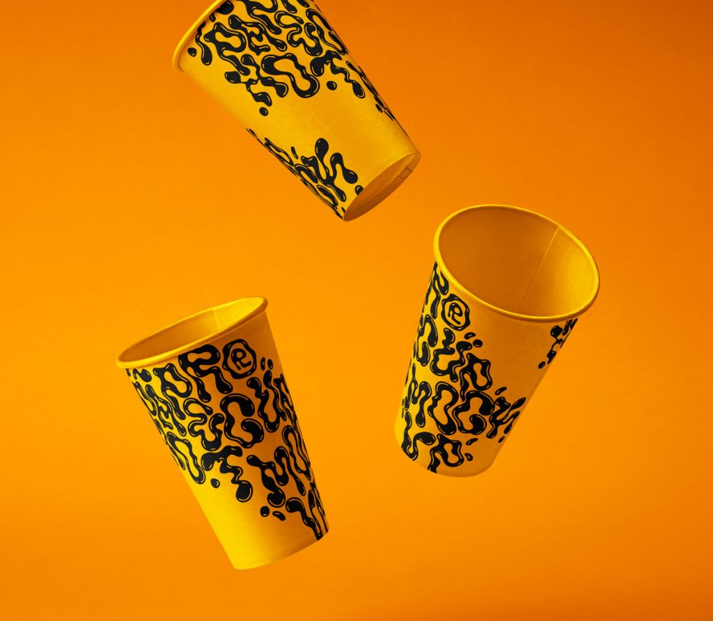 Falling Paper Cup Mockup