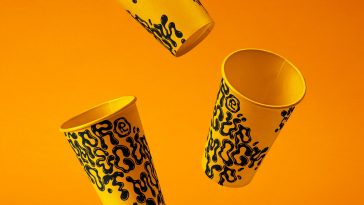 Falling Paper Cup Mockup