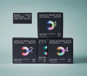 Free Product Boxes Packaging Presentation Mockup PSD