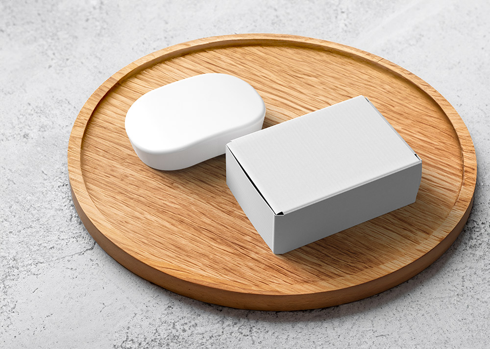 Free Soap with Box Packaging Mockup 2