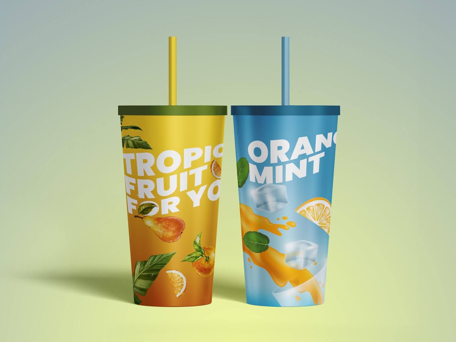 Free Soft Drink Cups Mockup PSD 1