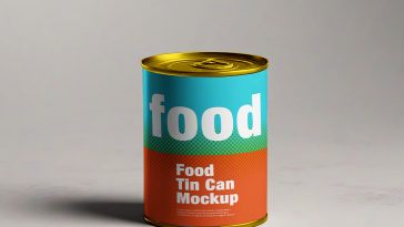 Food Tin Can Mockup PSD