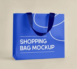 Free Shopping Bag with Handle Mockup