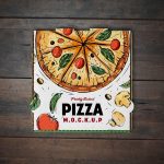 Free Top View Pizza Box Mockup PSD