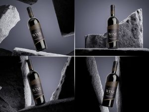 Free Wine Bottle Mockup