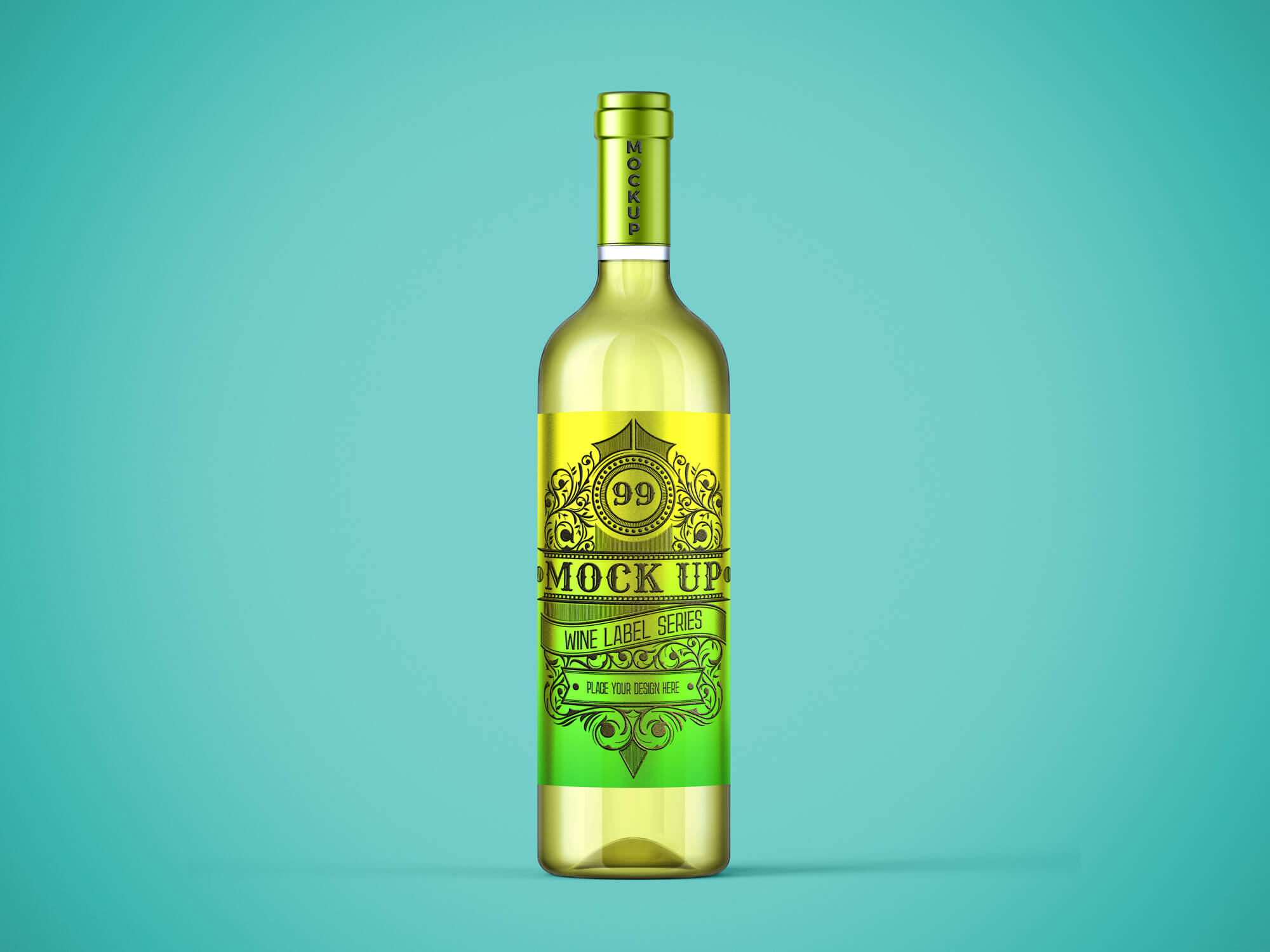 Label Wine Bottle Mockup