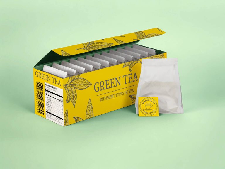 Tea Sachet Box Mockup