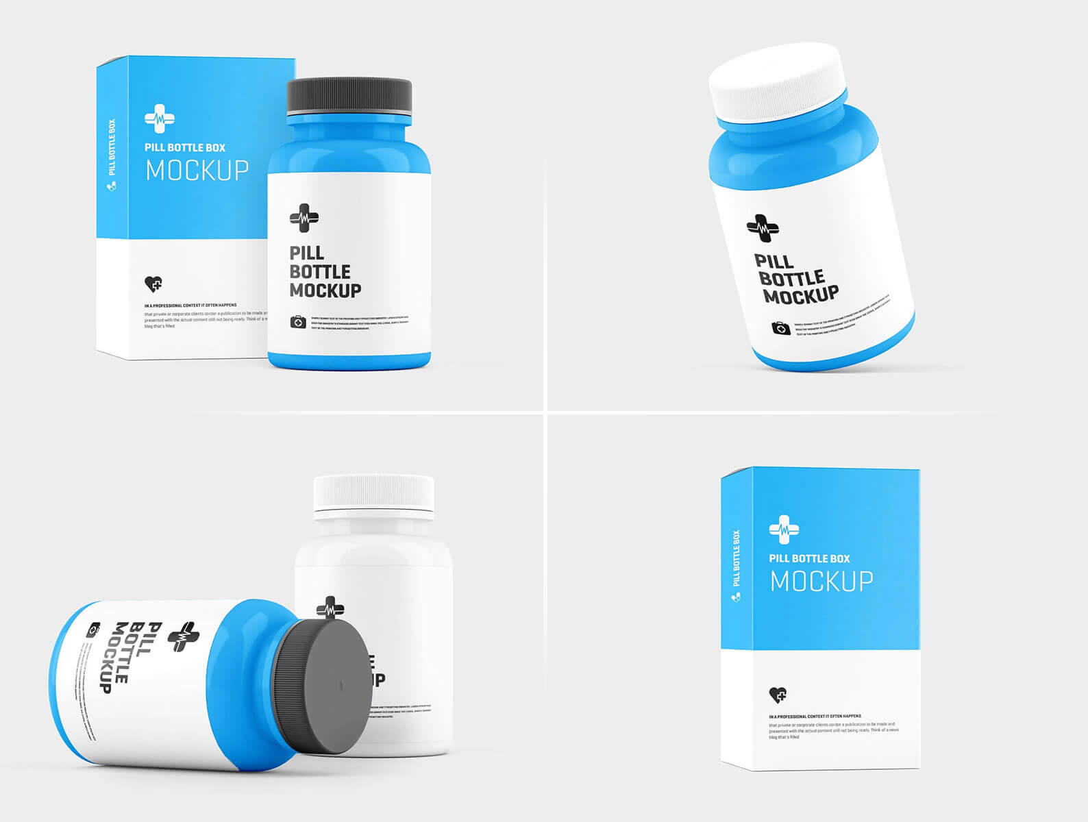 4 Free Pill Bottle Mockup PSD Files