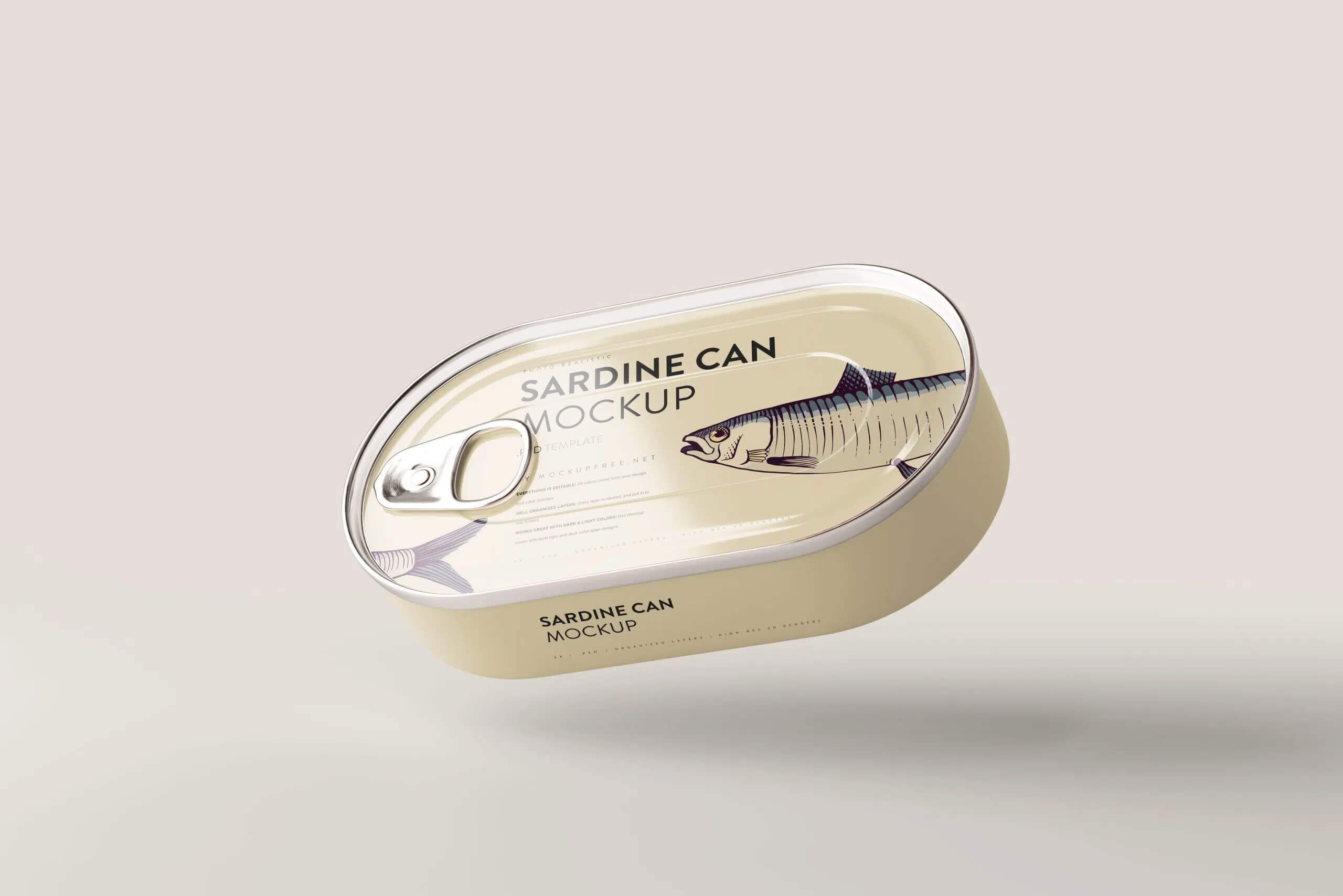 5 Mockups of Oval Shaped Tuna Can in Varied Visions 3