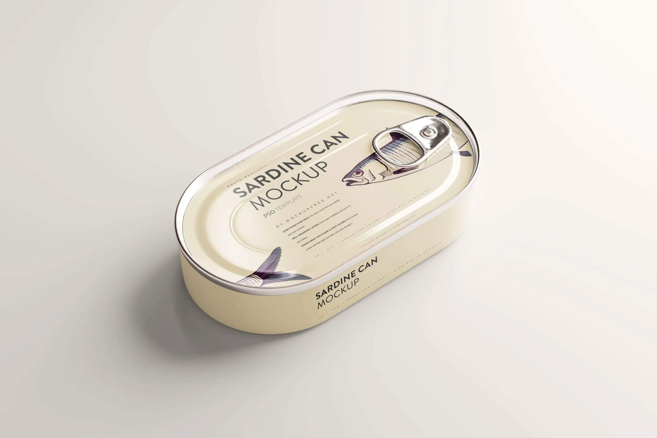 5 Mockups of Oval Shaped Tuna Can in Varied Visions 5