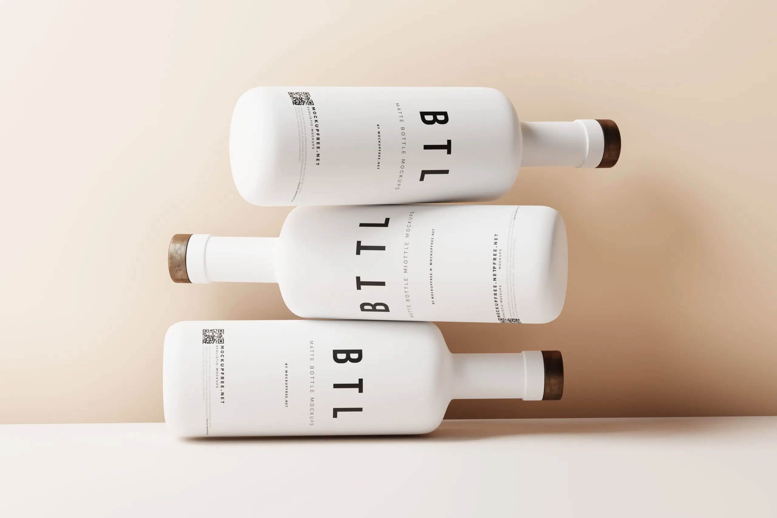 8 Free White Ceramic Spirit Matte Bottle Mockup PSD Set1