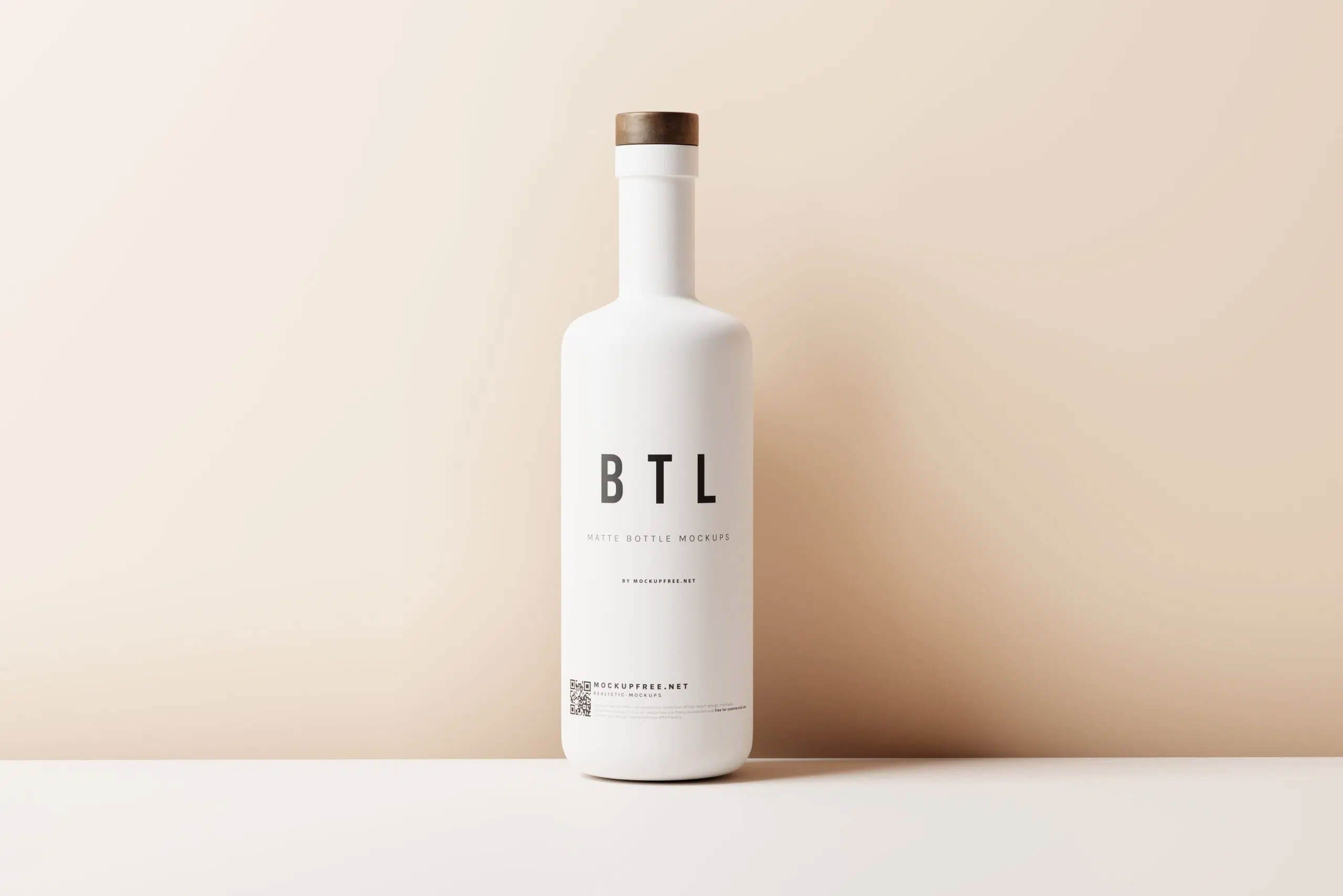 8 Free White Ceramic Spirit Matte Bottle Mockup PSD Set2