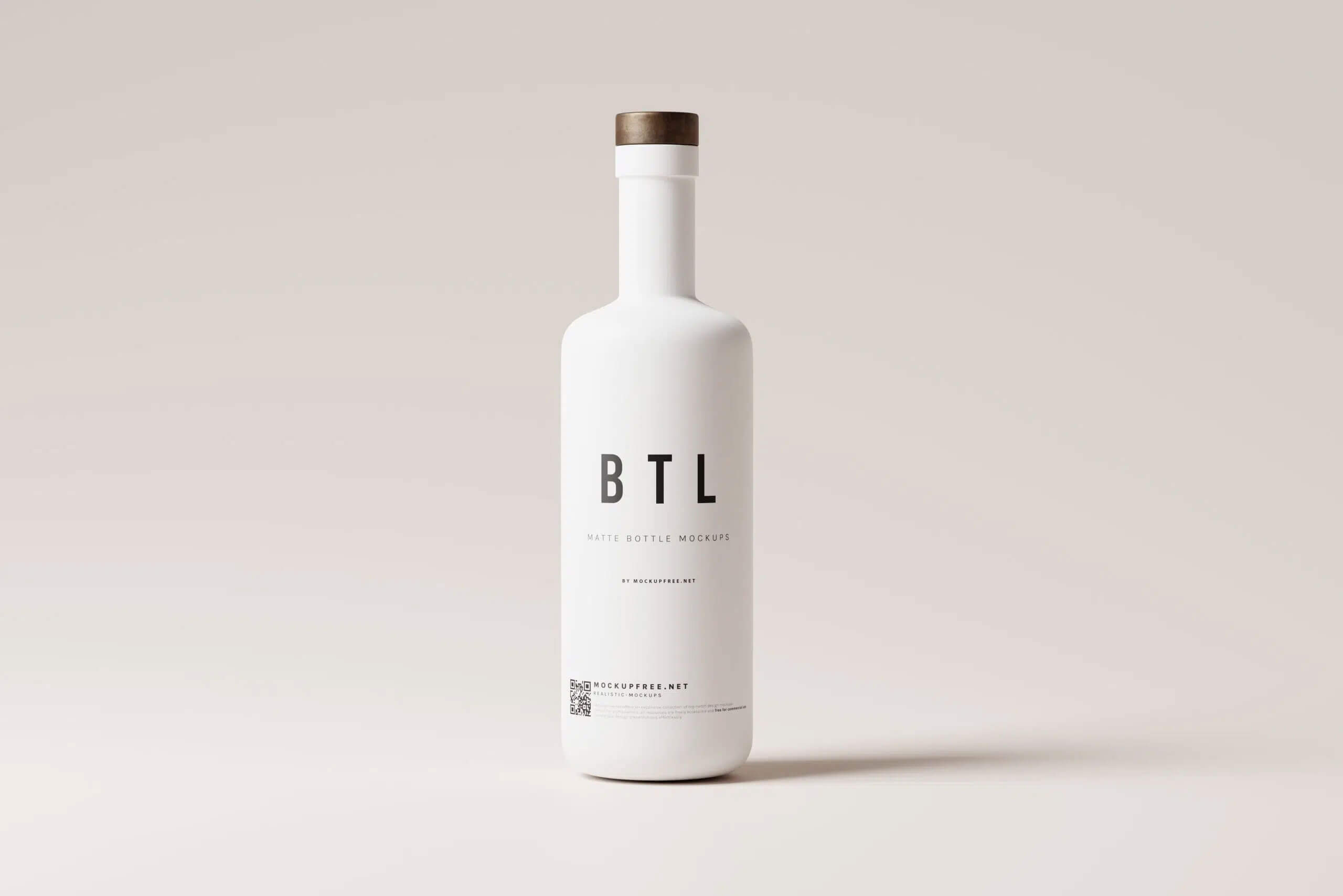8 Free White Ceramic Spirit Matte Bottle Mockup PSD Set3