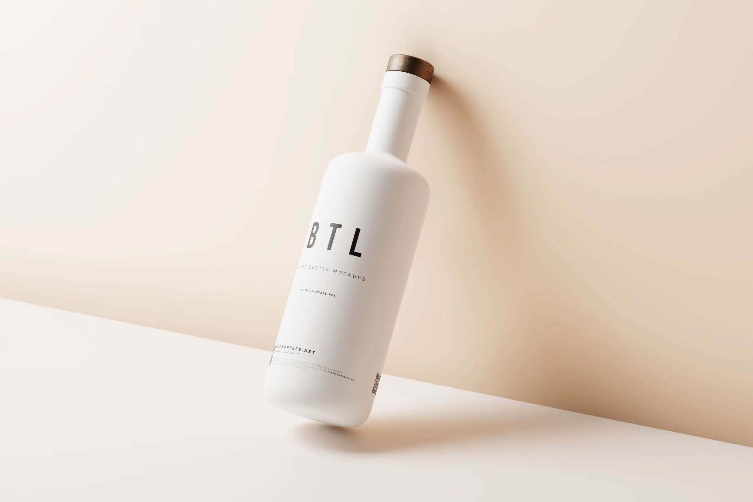 8 Free White Ceramic Spirit Matte Bottle Mockup PSD Set6