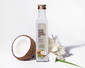 Free Extra Virgin Coconut Oil Bottle Mockup PSD