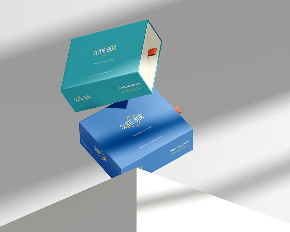 Free Floating Two Slide Box Mockup 1