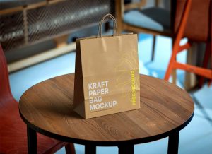 Free Kraft Paper Bag Mockup 1