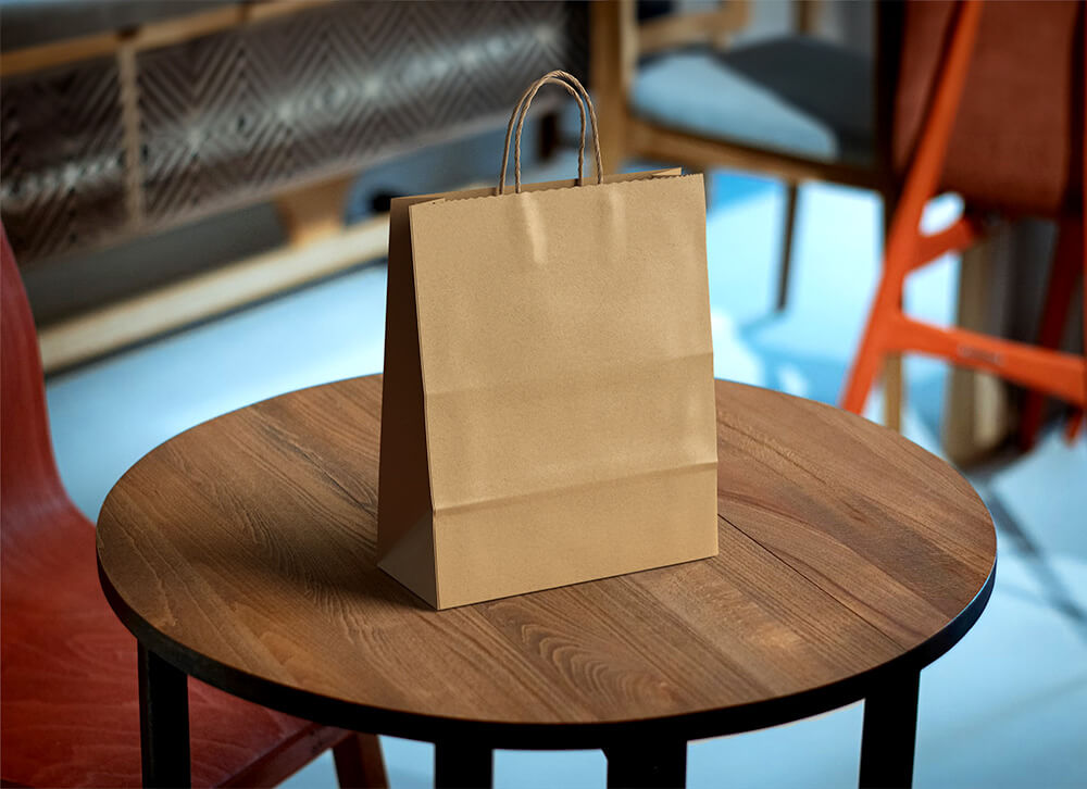 Free Kraft Paper Bag Mockup 2