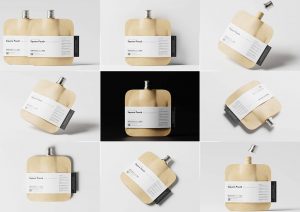 Square Craft Paper Pouch Mockups