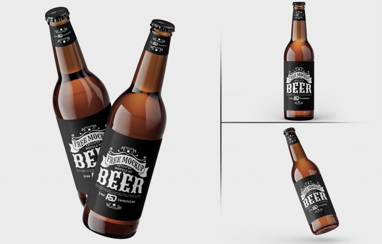 Free Beer Bottle PSD Mockup